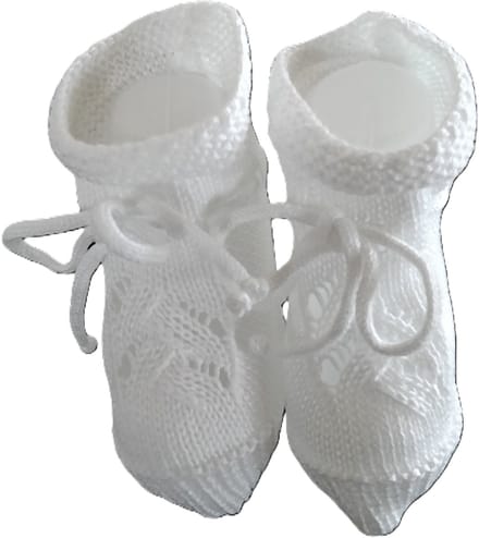 Mac Ilusion Baby slofje | met kabelpatroon | Blanco / wit | newborn