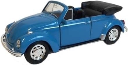 Welly Volkswagen Kever speelgoedauto - blauw - Cabrio - metaal en plastic - modelauto