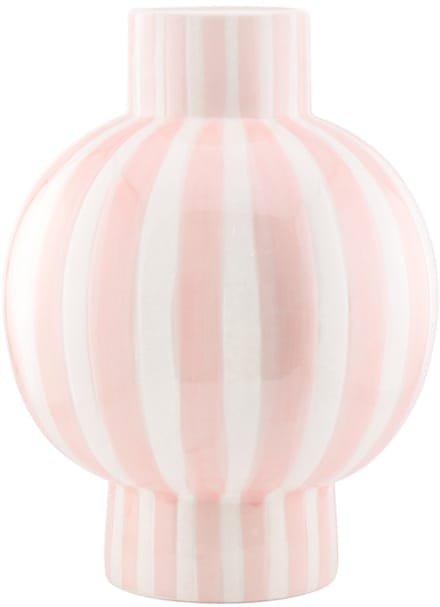 HomeBound by KY | Vaas keramiek Orb striped roze | bloemenvaas