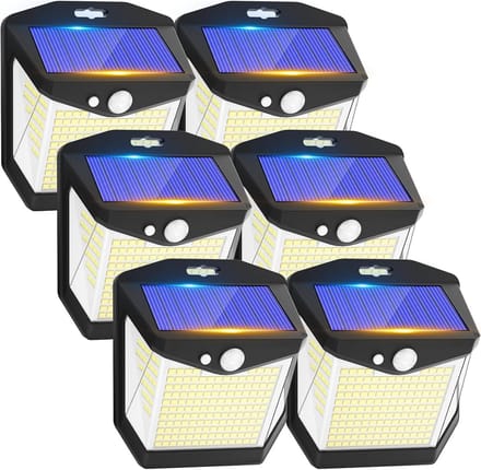 Buitenlamp met Bewegingssensor en 248 LED - IP65 Waterdicht - Draadloze Wandlamp voor Muur en Garage - Set van 6