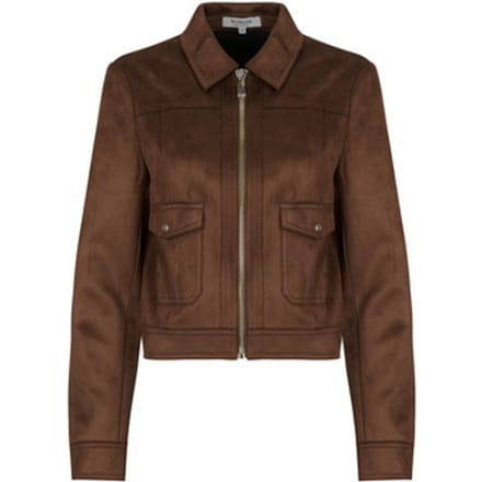 Morgan - Kort suède jasje 252-Gliva Dark Brown - Maat : 36
