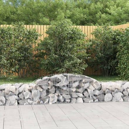 vidaXL - Schanskorf - gewelfd - 300x50x40/60 - cm - gegalvaniseerd - ijzer