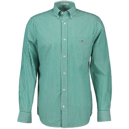 Gant Overhemd Poplin Stripe Button Down Diep Groen / male