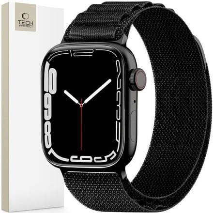 Tech-Protect Nylon Pro Strap for Apple Watch 4 / 5 / 6 / 7 / 8 / 9 / SE / Ultra 1 / 2 (42 / 44 / 45 / 49 mm) - Black