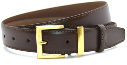 bruin dames riem - gouden gesp - 3 cm breed - maat 85 totale lengte 100 cm