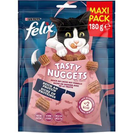 Dubbelpak: 2x180g Felix Tasty Nuggets Zalm en Forel kattensnacks