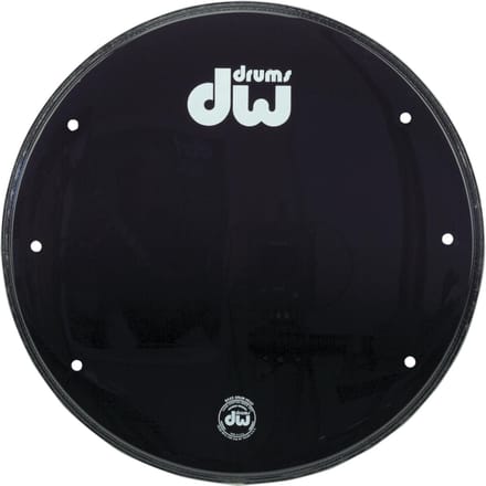 DW basDrum Frontvel 22", zwart, Logo - Bass drumvel