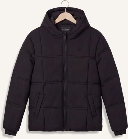Lyle & Scott Tonal Eagle Padded Coat Jassen Jongens - Winterjas - Zwart - Maat 152/158