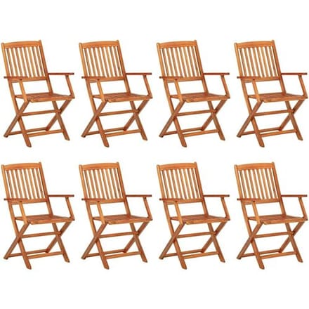 vidaXL - 9-delige - Tuinset - 220x90x75 - cm - massief - acaciahout