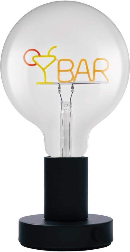 OSRAM 1906 Letter LED tafellamp, barbelettering, neon, 1,2W, E27, zwart, warm wit, textielkabel