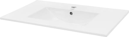 Rechthoekige wastafel met overloop 810x465x175 mm wit keramiek LuxeBath
