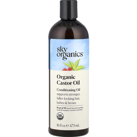 Sky Organics, Huile de ricin biologique, Huile revitalisante, 16 fl oz (473ml) white