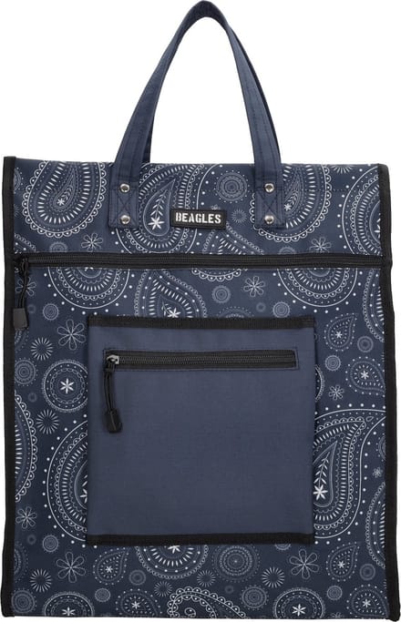 Beagles Shop & Go Boodschappentas - Blauw/wit paisley