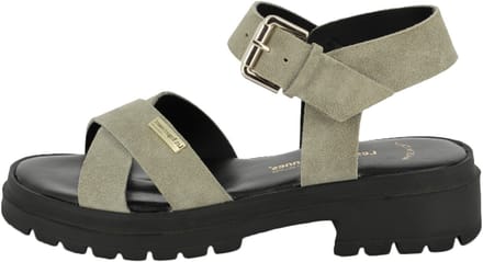 Tihasued platte leren sandalen