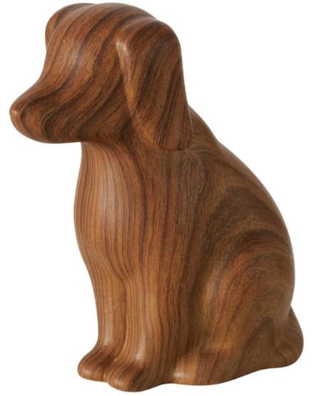 Boltze - Spaarpot - Keramiek - Hond - Houtlook - 8x13x15cm