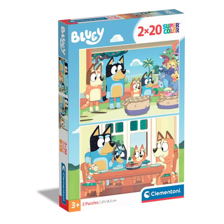 Clementoni - Puzzel - 2x20 Stukjes - Bluey - Kinderpuzzel - Vanaf 3 jaar