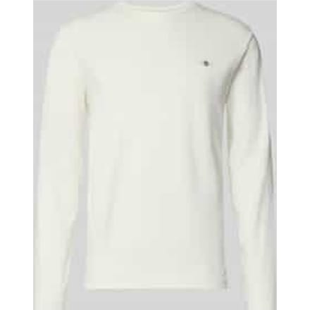 Gant T-Shirt Subtle Logo Embroidery Long Sleeve Round Neck Eggshell / male