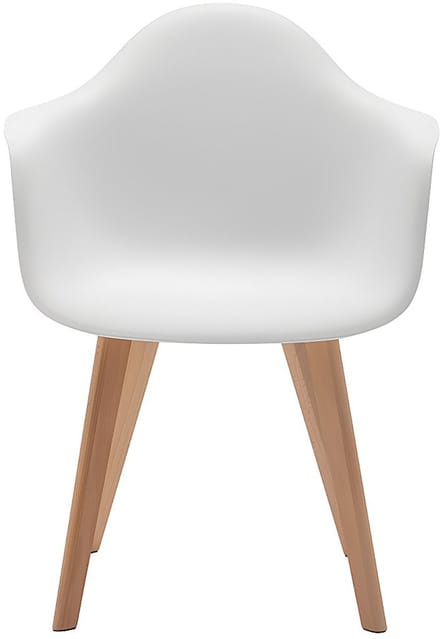 Vente-unique Set van 2 stoelen met armleuningen VIXI - polypropyleen en beuk - Wit