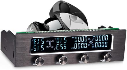 Dailygoods - Dailygoody - Ventilatorcontroller - CPU-koeling - LCD-scherm - Temperatuursensor - 4-kanaals ventilatoren - Geschikt voor PC - Compact formaat