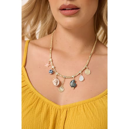 Yours Goudkleurige Opvallende Ketting Met Schelpvormige Bedelsize One Size