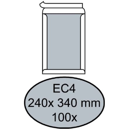 Envelop Quantore bordrug EC4 240x340mm zelfklevend wit 100 stuks