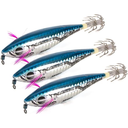 Leurres de pêche durs artificiels Squid Jig, 3 pièces 3 pcs blue