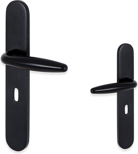 Sofia deurklink op schild - kamerslot 56mm - mat zwart - complete set