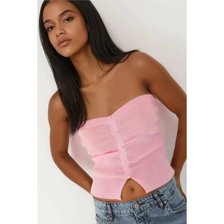 Slim Fit Strapless Brei Top