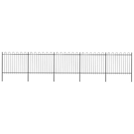 vidaXL - Tuinhek - met - ringtop - staal - 838x150 - cm - zwart