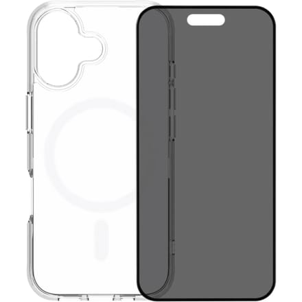 BlueBuilt Protective Back Cover met MagSafe iPhone 17 Transparant + iPhone 17 Privacy Screenprotector Glas