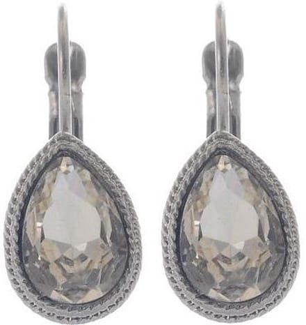 Behave - Oorsteker french clip met druppelvormige steen - Mode-accessoire