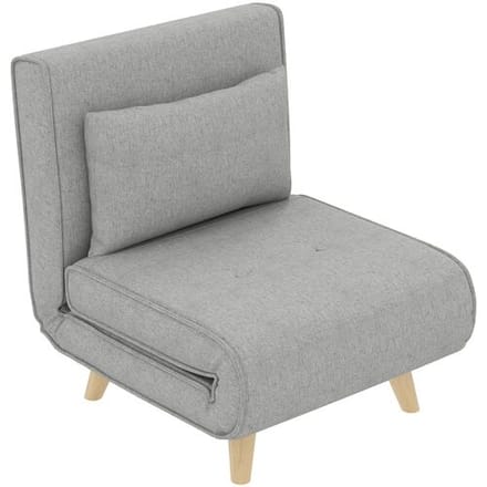 HOMCOM Slaapstoel Polyester, Staal 72L x 78B x 79H cm Lichtgrijs