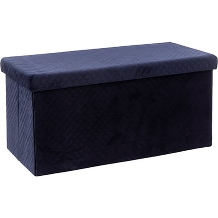 Eazy Living Poef + Opbergbox Reims Donker Blauw
