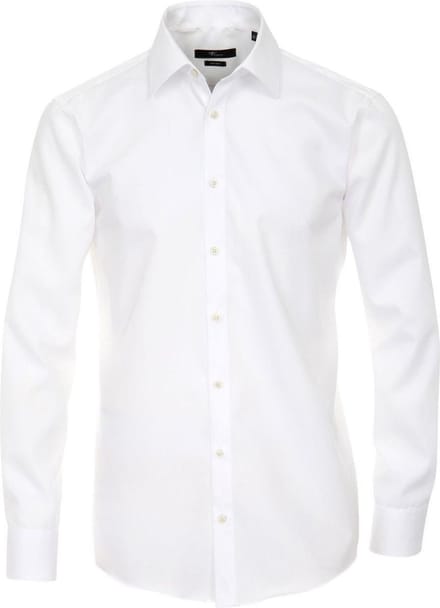 VENTI modern fit overhemd - wit - Strijkvrij - Boordmaat: 40
