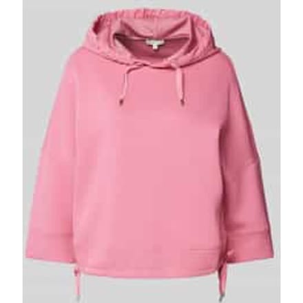 Korte hoodie in scuba met3/4-mouwen