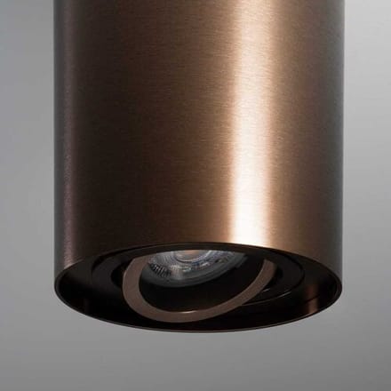 Solis bronzo by LUSENZ - Cilindervormige opbouwspot met enkel lichtaccent en een geborstelde bronzen coating
