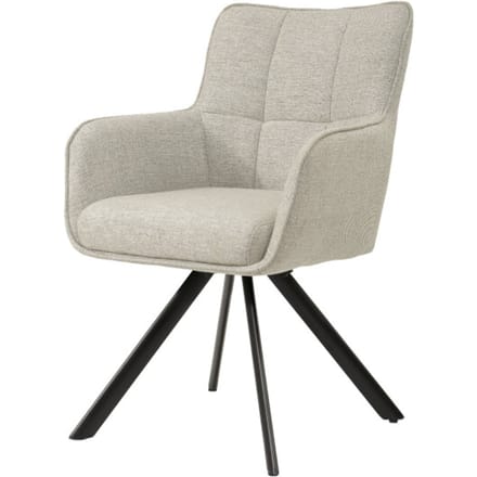 Livingfurn eetkamerstoel tori sand zwart set van 2