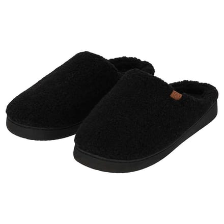 Pantoffels heren teddy wol - Morethansocks - Zwart / 41/42