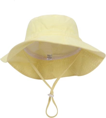 Kindermuts emmerhoed - Petticoat pet - Bescherming tegen zon - Brede rand - Voor peuters - Print