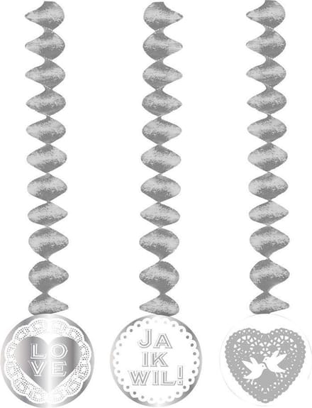 Haza Original Rotorspiralen "ja Ik Wil" 3 Stuks Zilver