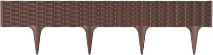 Prosperplast Graskant/tuin rand/kantopsluiting - bruin - totale lengte 3,9 meter - borderrand