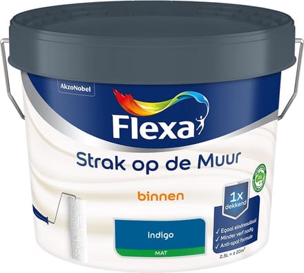 Flexa - Strak Op De Muur Binnen Mat - Indigo - Mengverf - 2,5 L