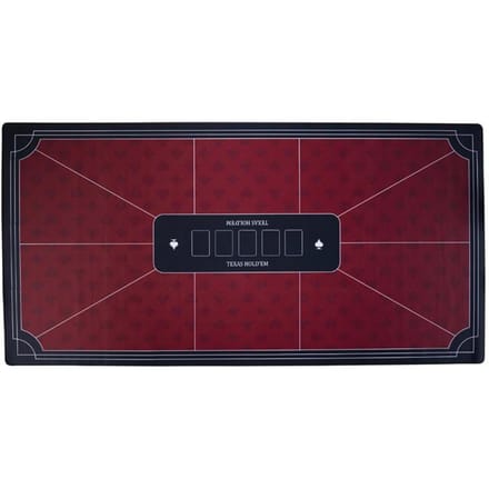 Pokerkleed Rood 180x90 cm - Polyester & Rubber - Glad Speeloppervlak - Poker & Dobbel Accessoire - Engelhart