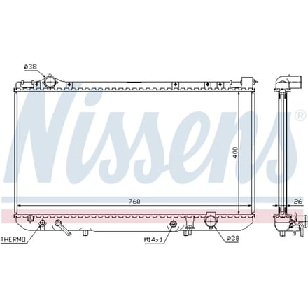 Radiator, motorkoeling NISSENS 64756