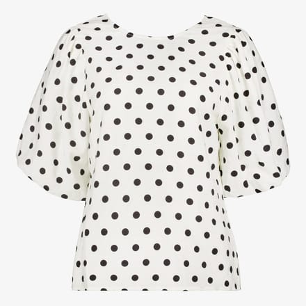 TwoDay dames top met polkadots wit - Maat M
