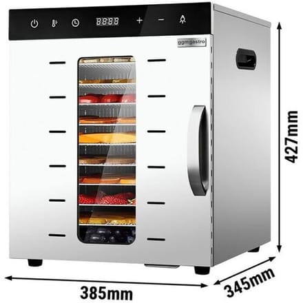 GGM Gastro Dörrgerät / Dörrautomat - mit 10 Ablagen - Edelstahl - 800 Watt