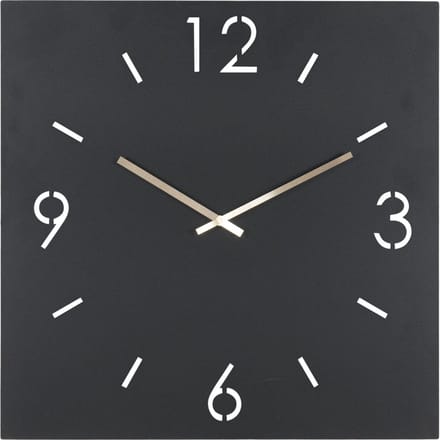 Spinder Design klok Time 60 X 60 - Zwart - Staal