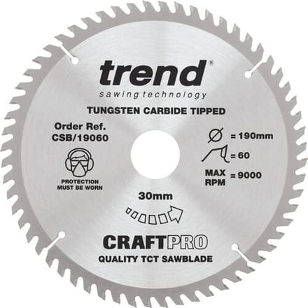 Trend cirkelzaagblad 190x30x2,4mm 60T