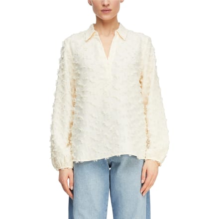 3D Relief Jacquard Lange Mouwen Blouse Dames COMMA