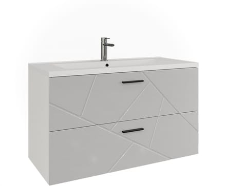 Vicco Badkamermeubelset Irma, Wit/Wit Hoogglans, 2-delig
